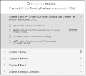 Blended learning creative critical thinking course curriculum 1