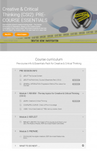 Course Flow Creative Critical Thinking 1